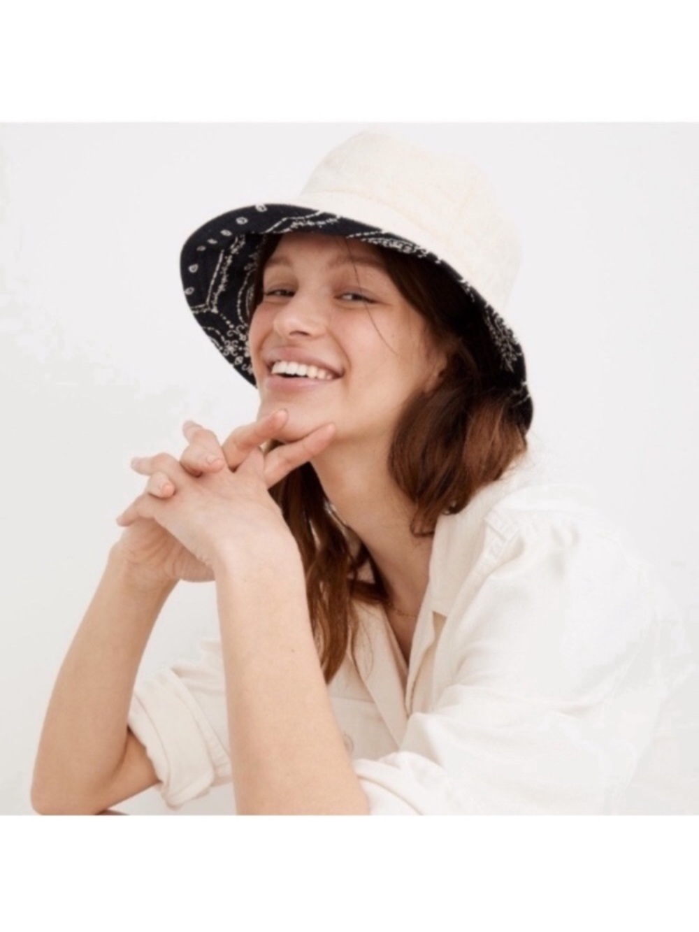 Madewell Cream Bucket Hat - Picture 2 of 7